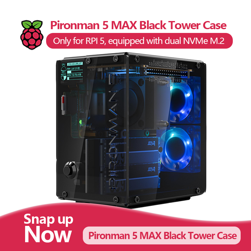 Pironman 5 MAX, Schwarzes Towe – Argon One V3 M.2 Nvme Case Bewertung und Preis